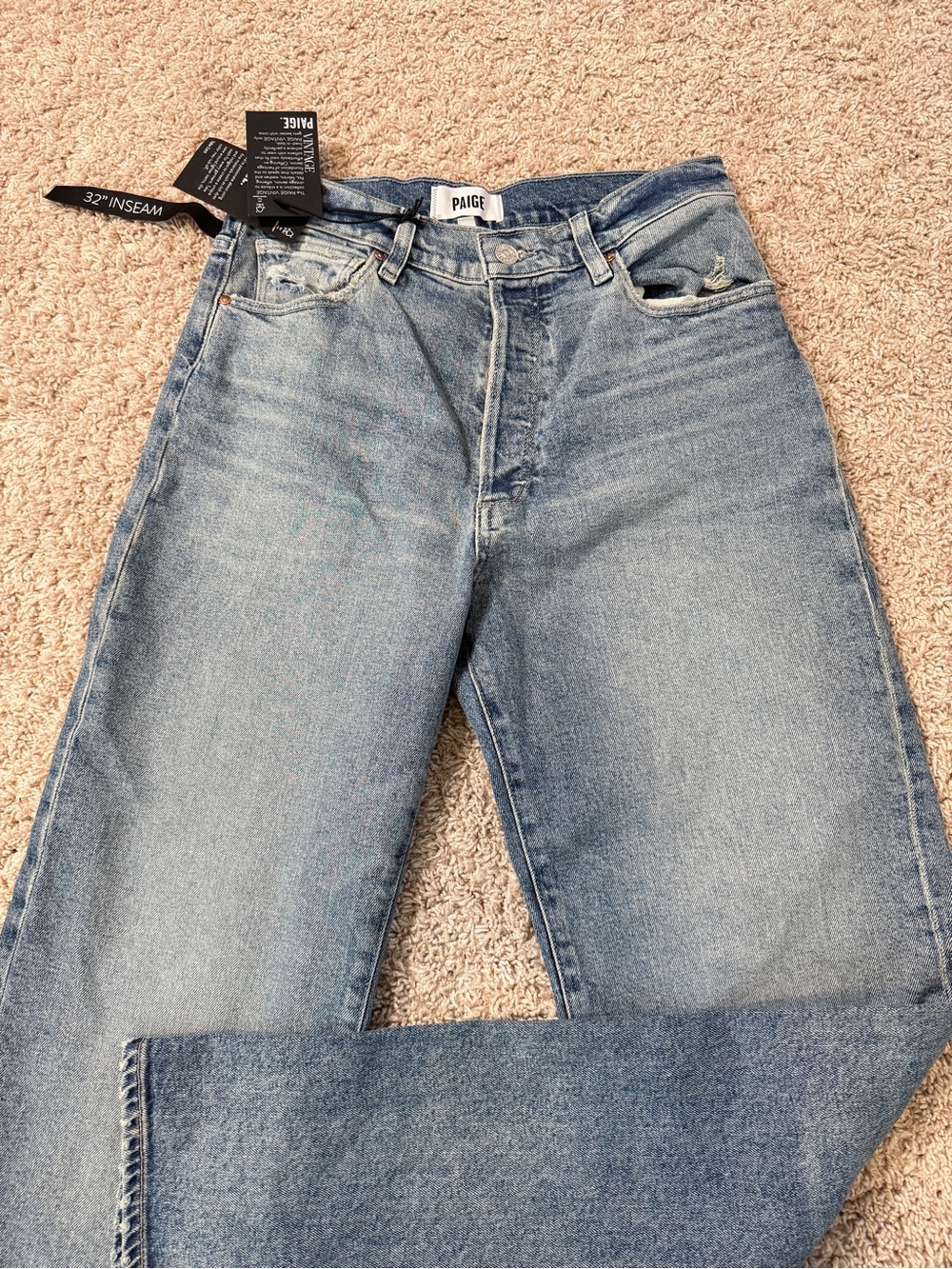 NWT PAIGE. SAWYER WIDE LEG High Rise Wide Straight Leg Jeans Size 28 - Picture 7 of 16